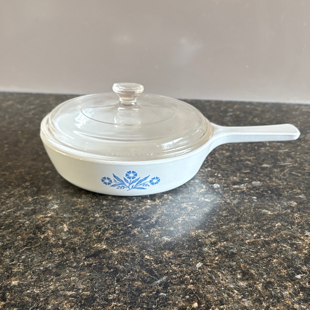 Corningware Blue and White Casserole Dish with Lid
